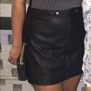 Faux leather skirt